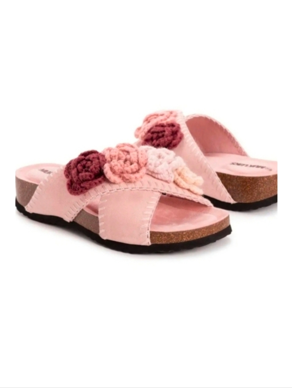 Muk Luks Penelope Pink Floral Slide Sandals